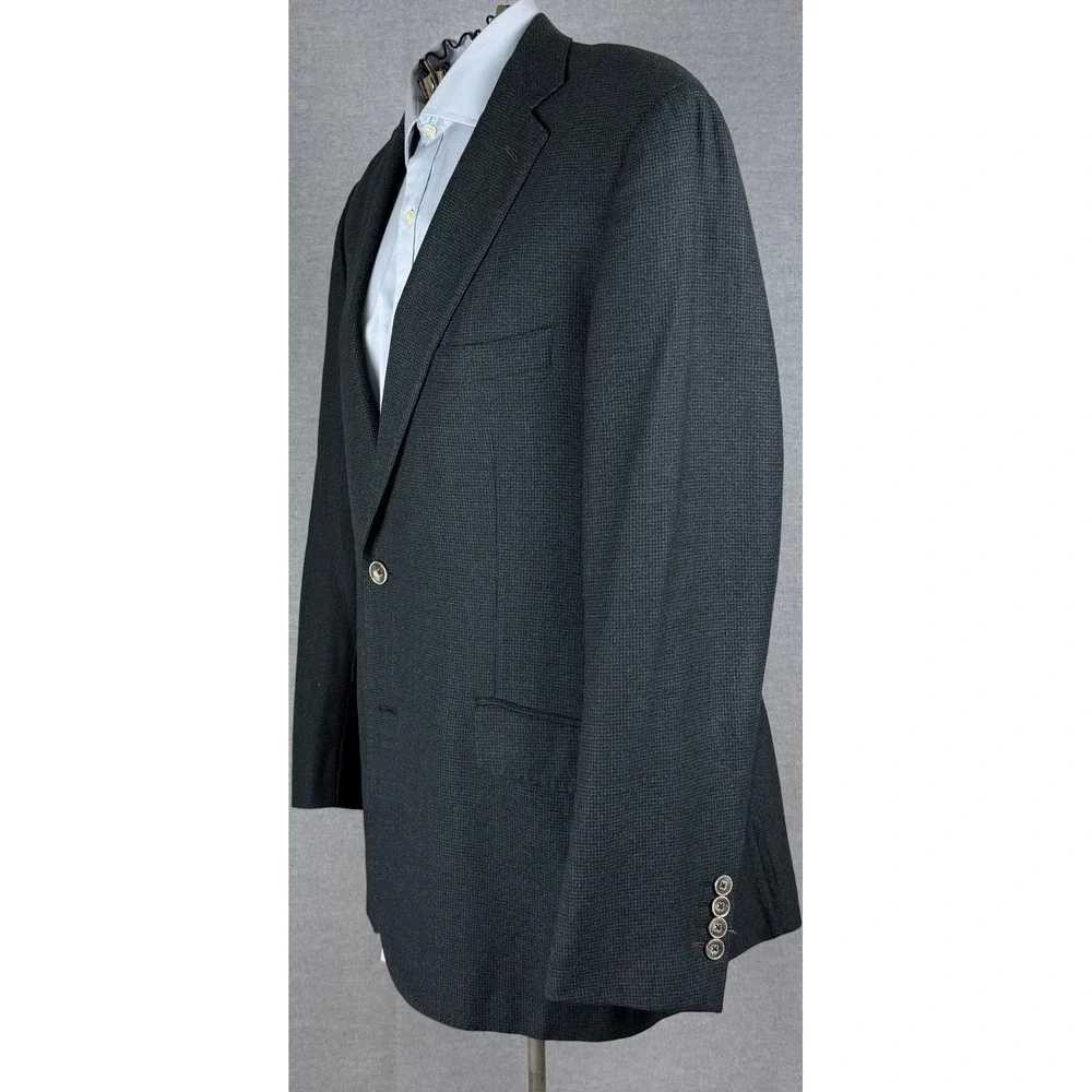 J. Hilburn‎ Mens Wool Tailored Fit Sport Coat Blazer Charcoal Micro Check 43R